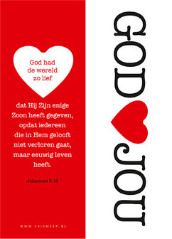 Boekenleggers / God houdt van jou - Johannes 3:16