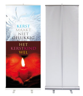 Roll-up banner / Kerst maakt niet gelukkig