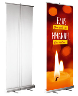 Roll-up banner / Jezus God redt ons - Immanuel God met ons