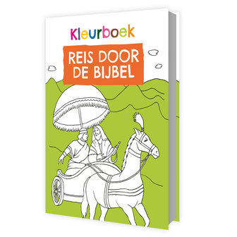  Kleurboek / Reis door de Bijbel / gebonden hardcover met 63 kleurplaten 