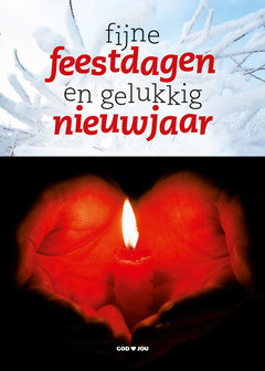 Dubbele kerst- en nieuwjaarskaarten