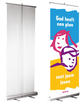 Roll-up banner / God heeft een plan met jouw leven