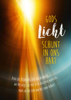 Ansichtkaart / Gods licht schijnt in ons hart