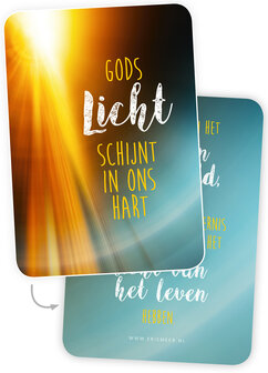 Minikaartjes / Gods licht schijnt in ons hart