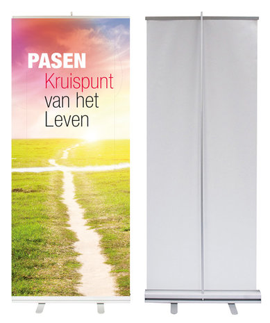 Roll-up banner / Pasen kruispunt van het leven