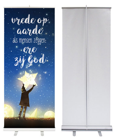 Roll-up banner / Ere zij God en vrede op aarde