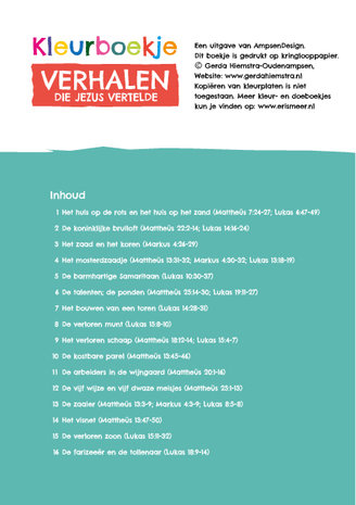  Kleurboekje / Verhalen die Jezus vertelde