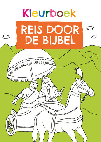  Kleurboek / Reis door de Bijbel / gebonden hardcover met 63 kleurplaten 