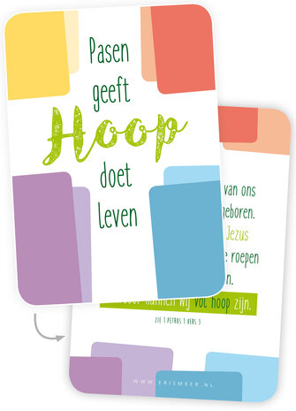 Minikaartjes / Pasen geeft hoop - hoop doet leven