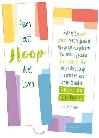 Boekenlegger / Pasen geeft hoop - hoop doet leven